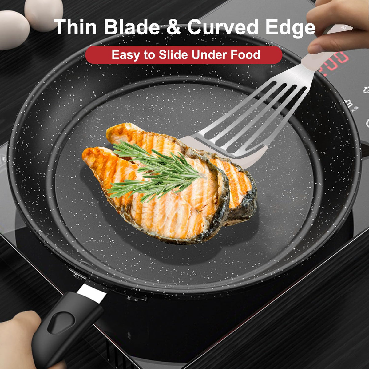 Beijiyi heat-resistant silicone handle spatula, comfy palm-fit grip