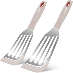 Beijiyi large 12.3-inch silicone fish spatula with edge, ideal for non-stick pans