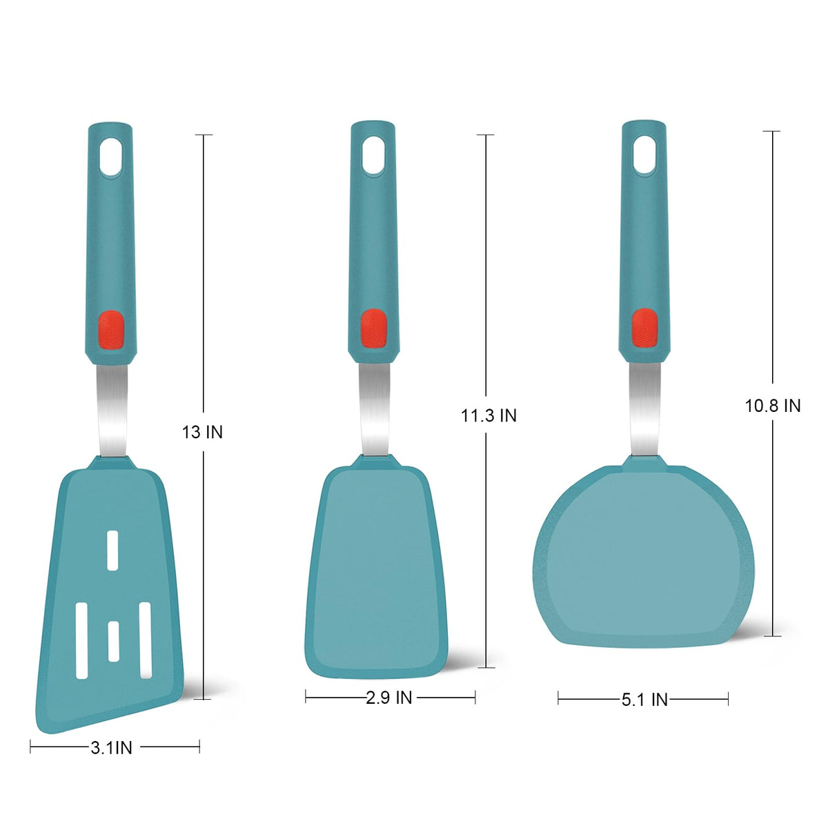 Beijiyi spatula head beveled edge slides under food for easy lifting