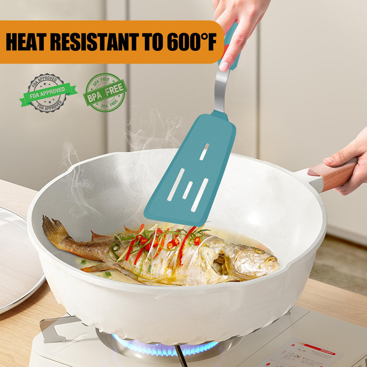 Beijiyi 600°F heat resistance endures hot pans without warping