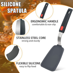 Beijiyi spatula on hot pan edge, heat resistant up to 600°F