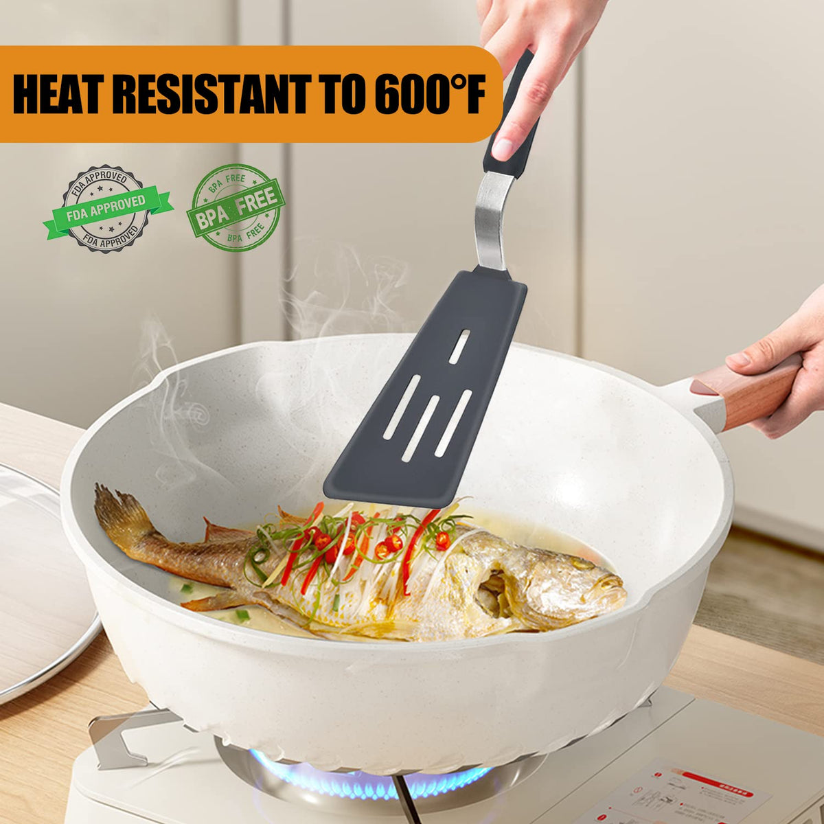 Beijiyi silicone spatula pancake-flip, easy lift and turn for fluffy breakfast