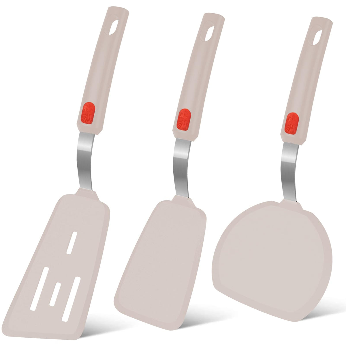 Beijiyi silicone spatula set 3 egg flip for gentle nonstick care.