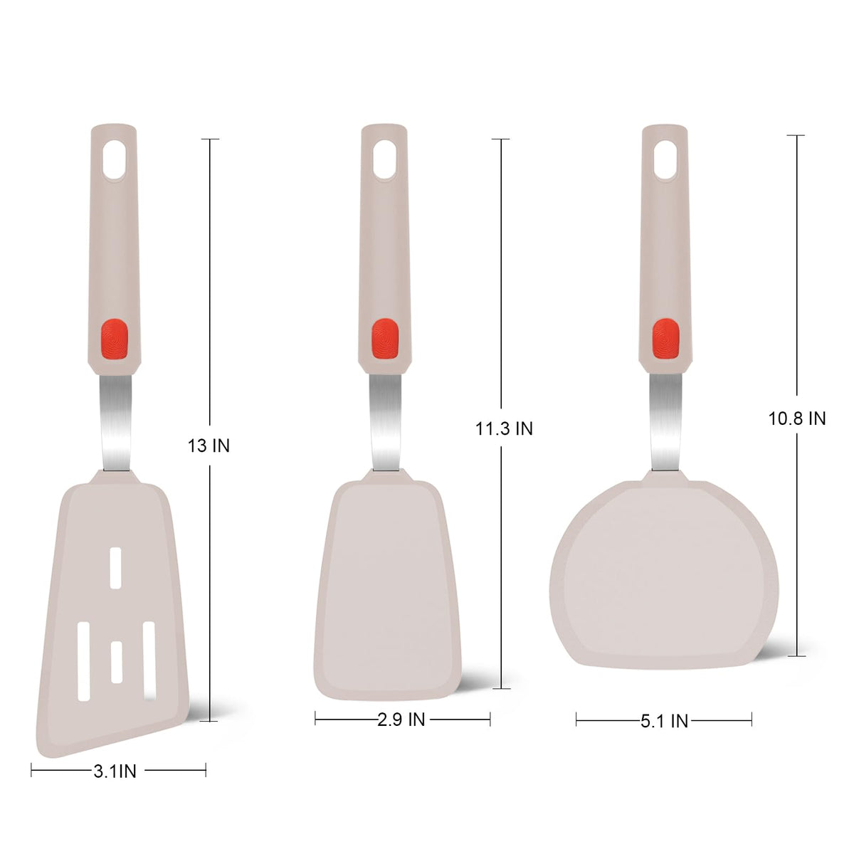 Beijiyi silicone spatula set 3 pancake turner for easy flipping.