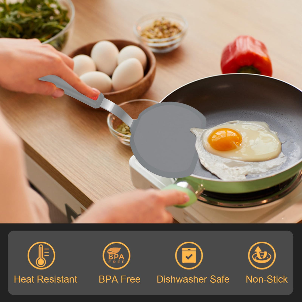 Beijiyi silicone spatula set for nonstick cookware safety and easy cleaning