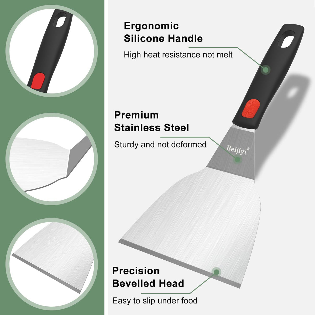 Beijiyi small metal spatula ideal for camping and outdoor cooking.