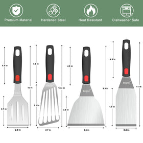 Beijiyi spatula set displayed ready for dishwasher cleaning.