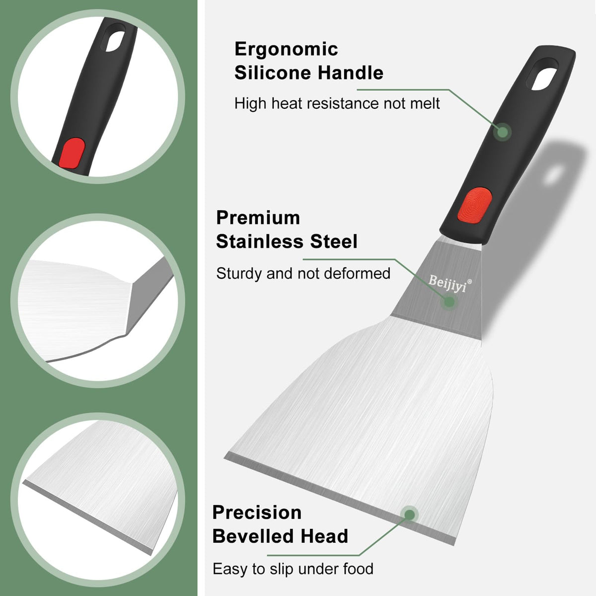 Beijiyi fish spatula highlights precision edge for delicate fillets.