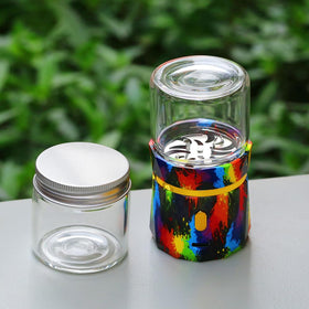 BEIXIFO Electric Grinder pollen catcher jar adds aroma collection option.