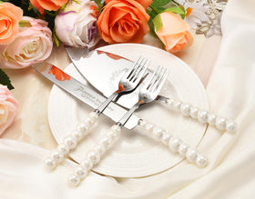 BEKESIN forks engraved Mr and Mrs for a coordinated table setting.