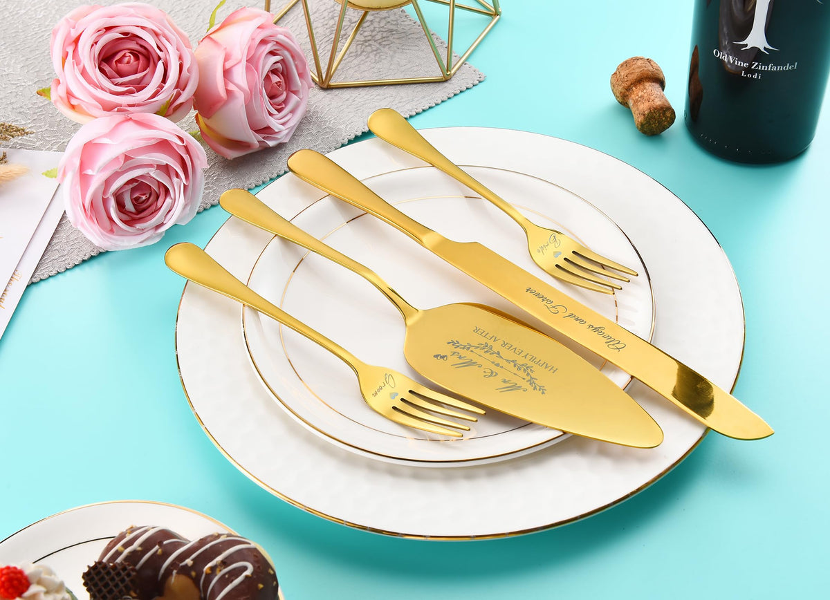 BEKESIN wedding cutting set engravings add a personal touch to ceremonies