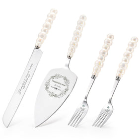 BEKESIN wedding cake knife with ceramic pearl handle for effortless slicing at celebrations.