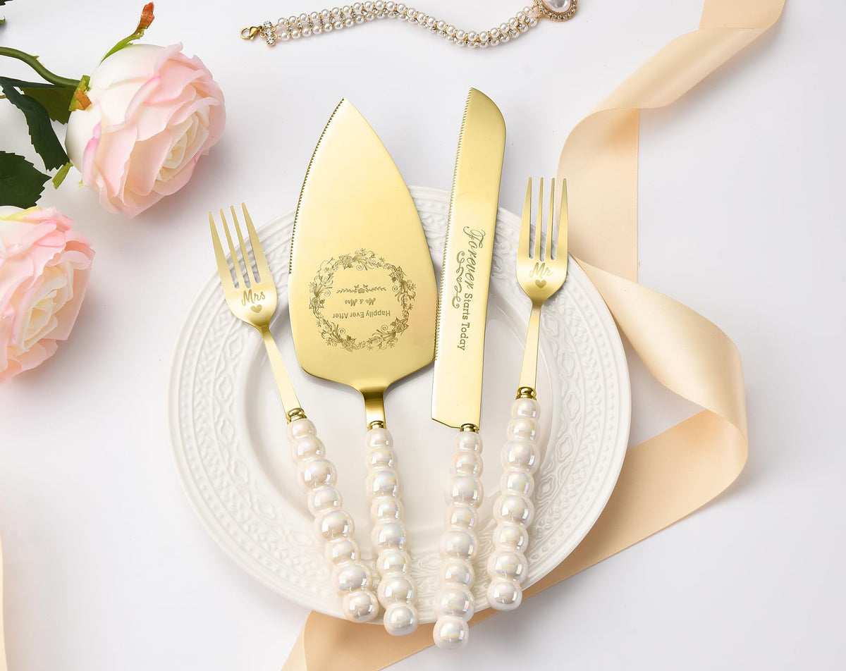 BEKESIN pie spatula with pearl handle enhances refined cake servings
