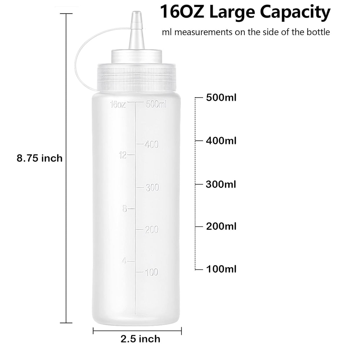 Bekith clear plastic bottles showing contents at a glance for precision