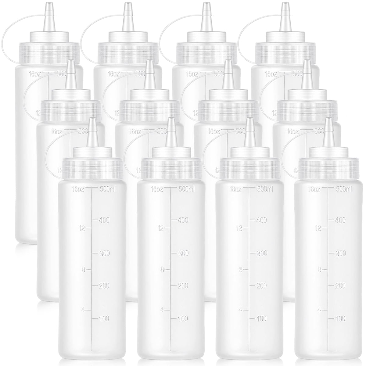 Bekith 12-pack 16 oz wide-mouth bottle cap closeup with leak-proof seal