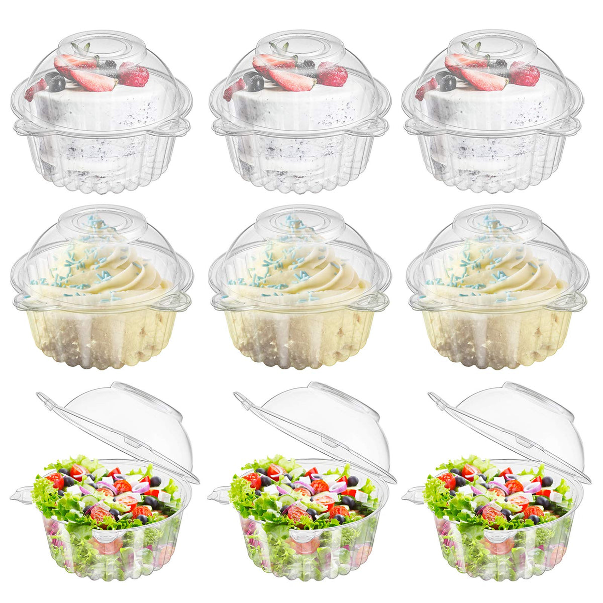 Bekith 150-pack cupcake containers with lids for easy, organized party prep.