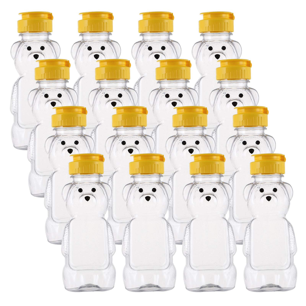 Bekith bear-shaped honey bottle set shows 8 oz capacity.