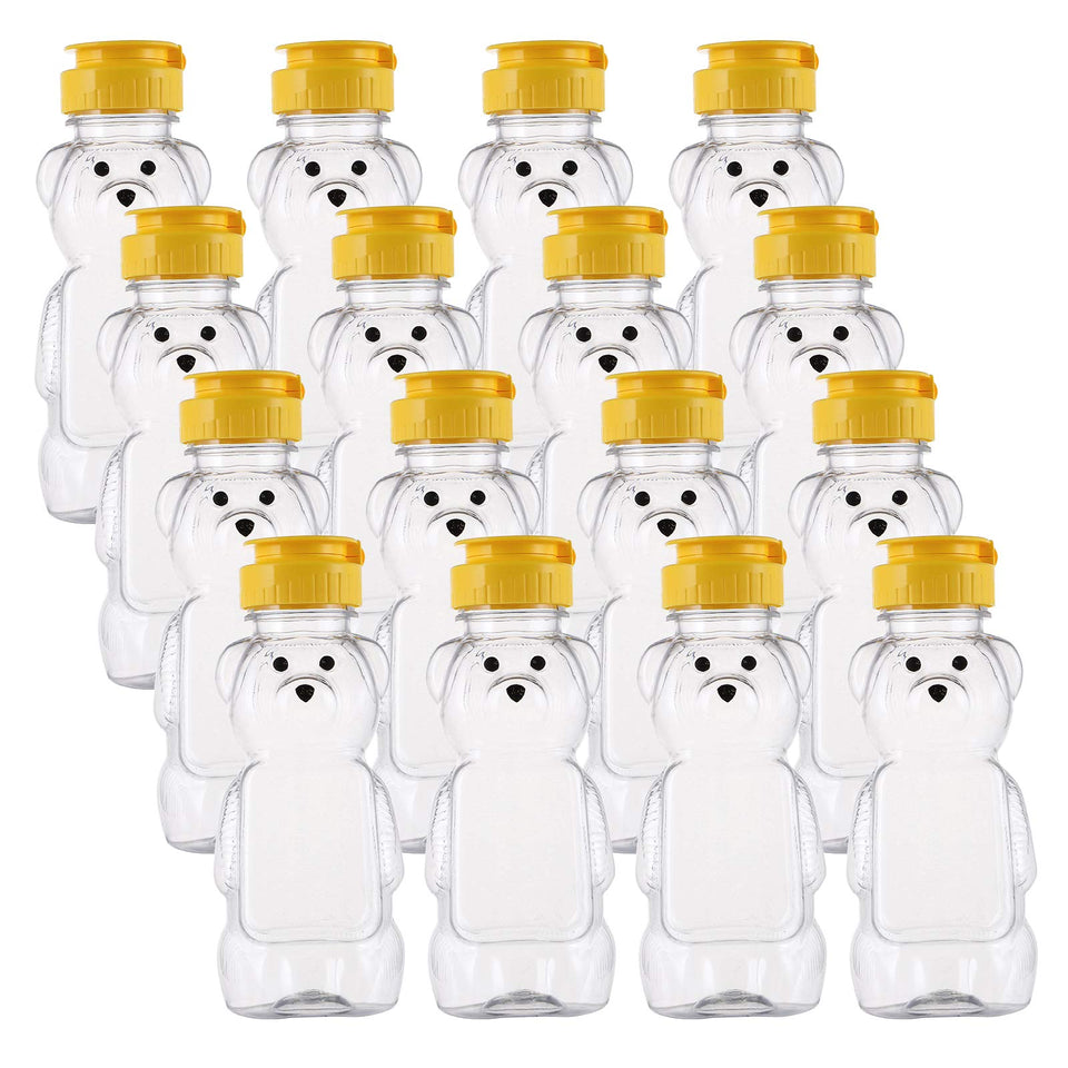 Bekith bear-shaped honey bottle set shows 8 oz capacity.