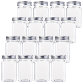 Bekith 16 pack clear jars with silver lids for organized pantry storage