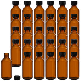 Bekith 30-pack amber bottle cap closeup showing secure closure for travel.
