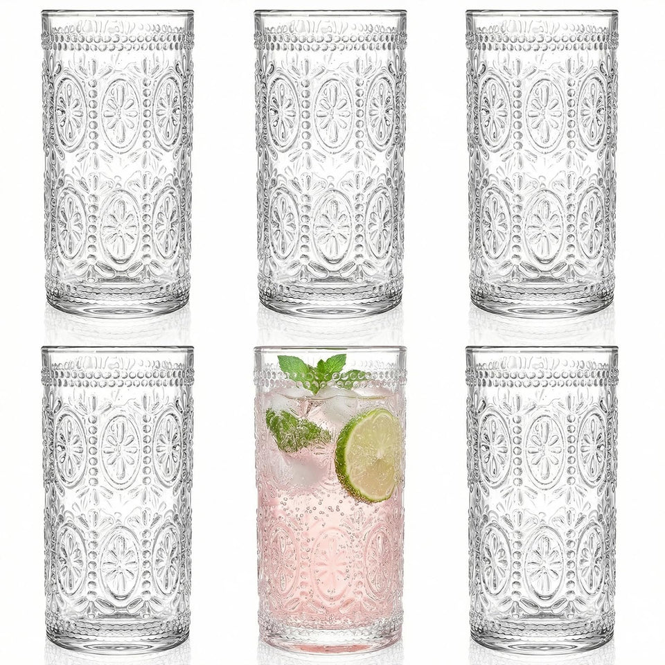 Bekith 6-pack romantic drinking glasses for elegant entertaining
