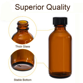 Bekith amber bottle closeup illustrating UV protection for light-sensitive liquids.