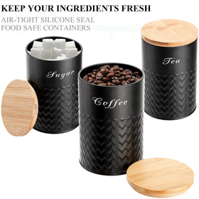 Bekith bamboo lids provide an airtight seal to keep coffee, tea and sugar fresh.