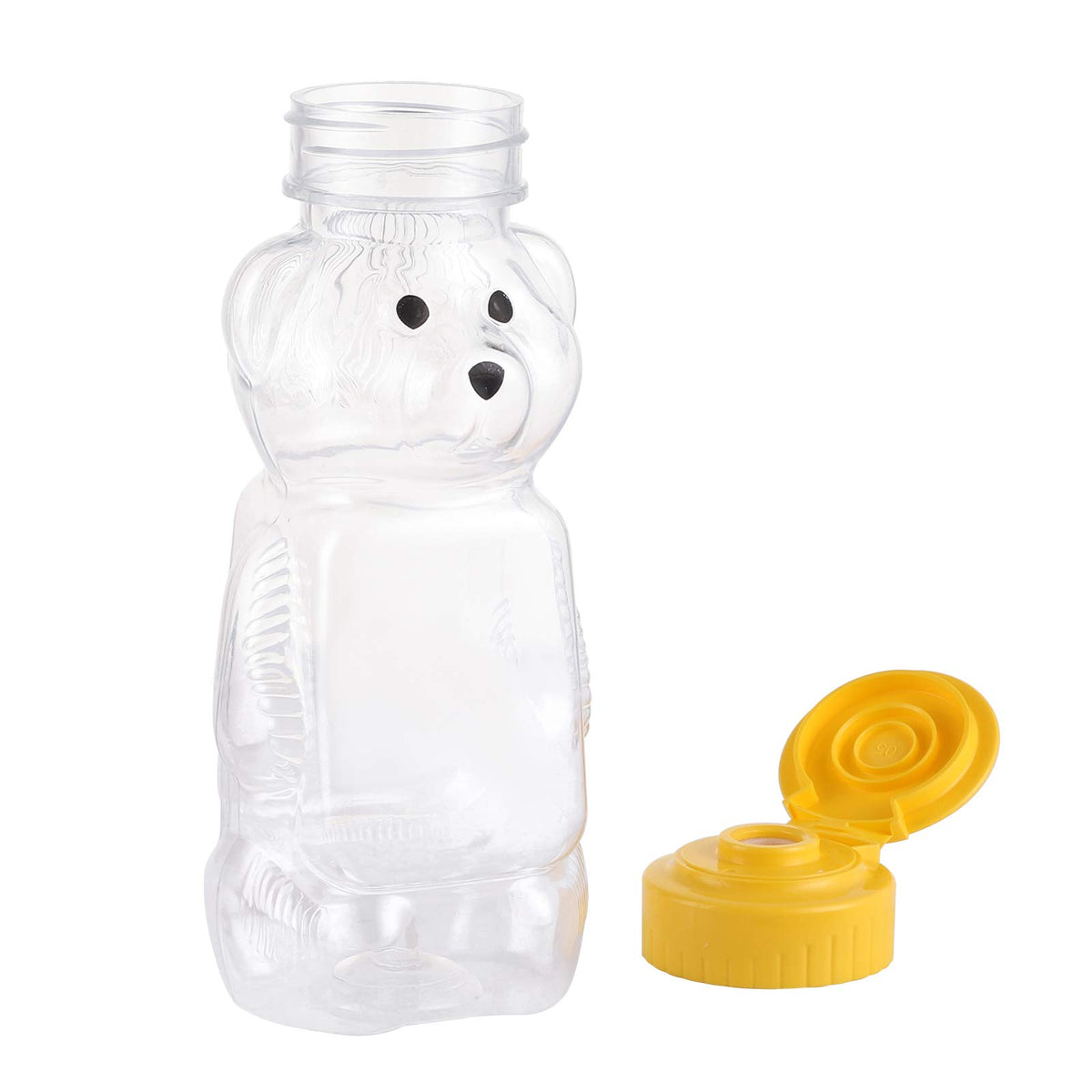 Bekith bear-shaped bottle close-up features playful face.