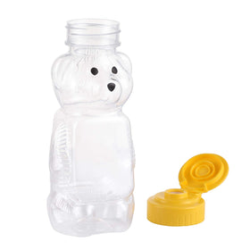 Bekith bear-shaped bottle close-up features playful face.