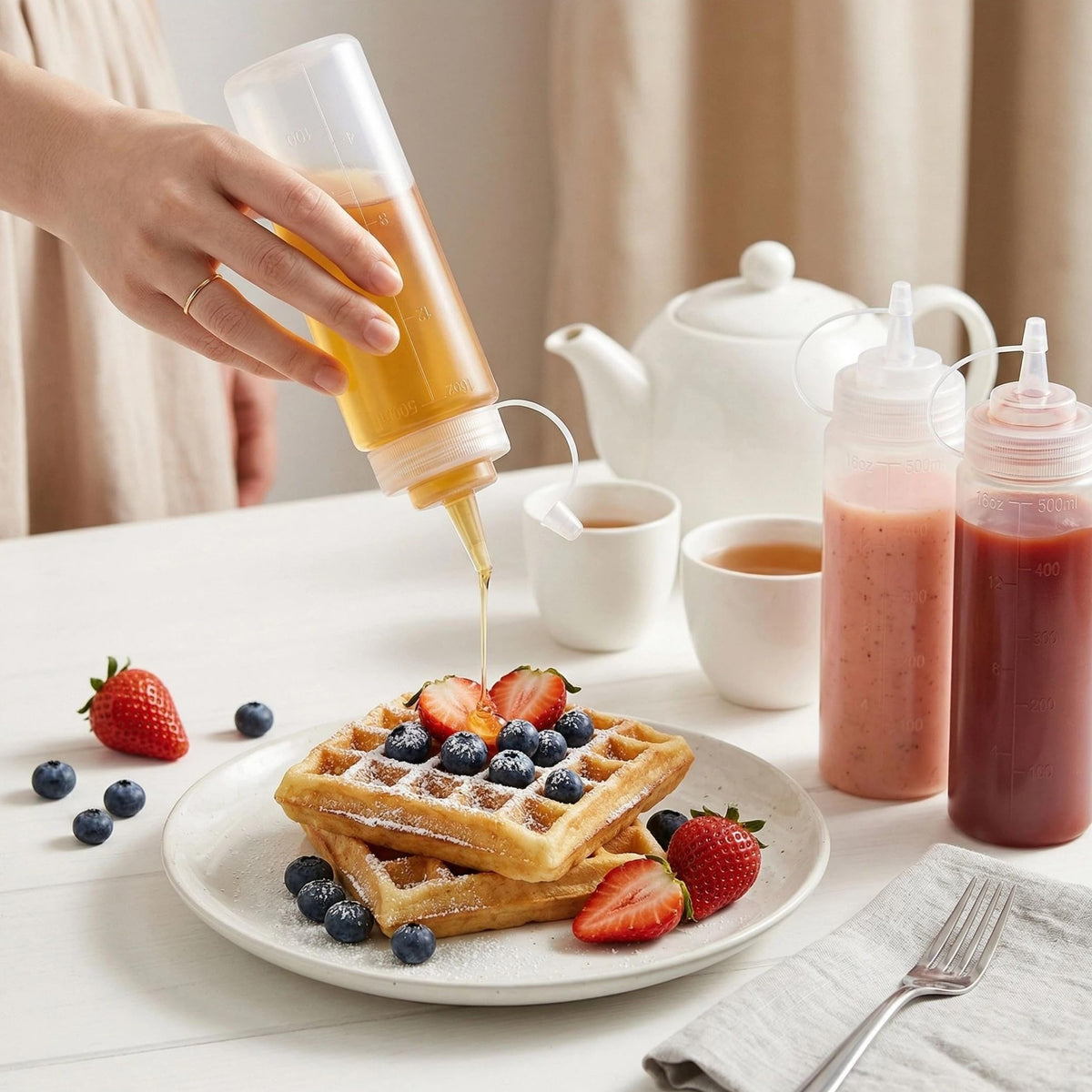 Bekith transparent bottles provide easy content checks during cooking and crafting
