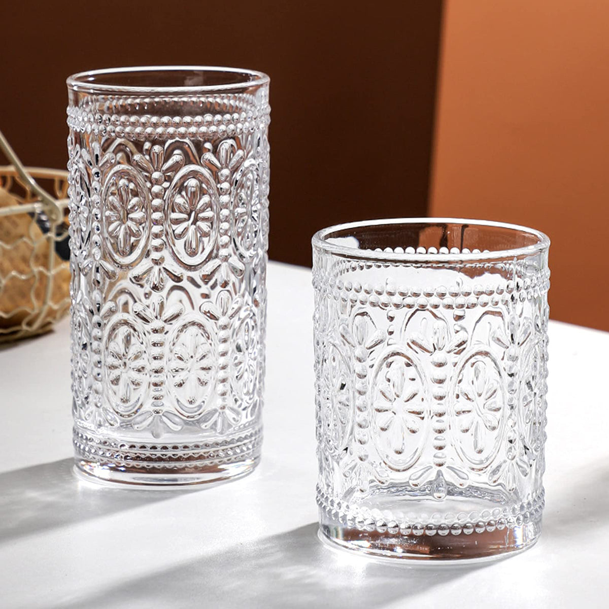 Bekith dishwasher-safe lead-free glassware pairs with ceramics or glassware for stylish entertaining.