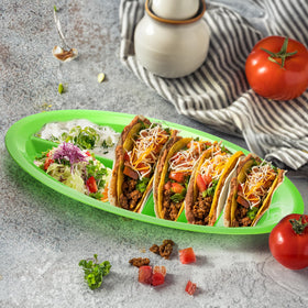 Bekith dishwasher-safe taco plate for easy cleanup.