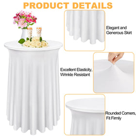 Bekith white table cover on a high-top bar setup for stylish ambiance