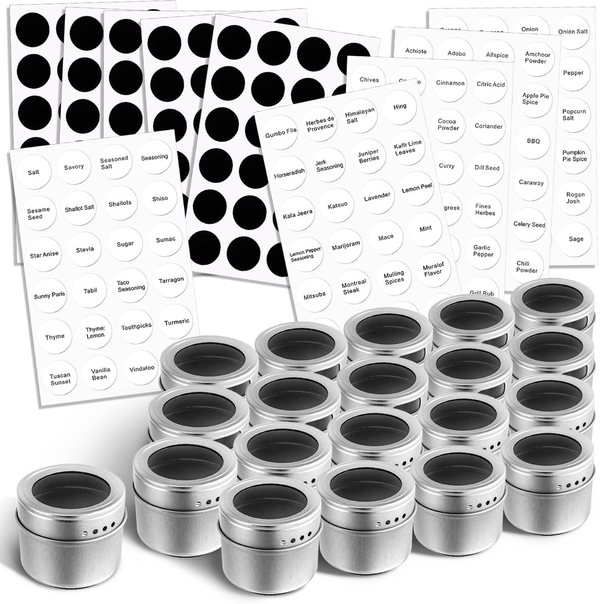 Bekith magnetic tins attached to a metal surface for organized storage
