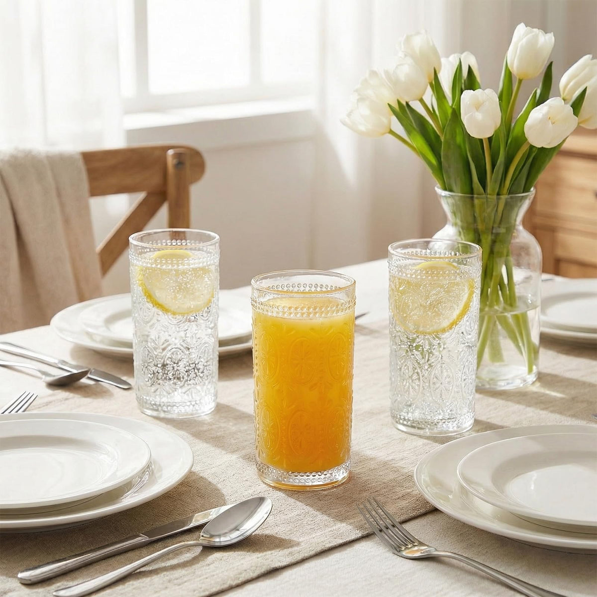 Bekith multi-purpose beverage glasses suit juice, soda, and iced coffee