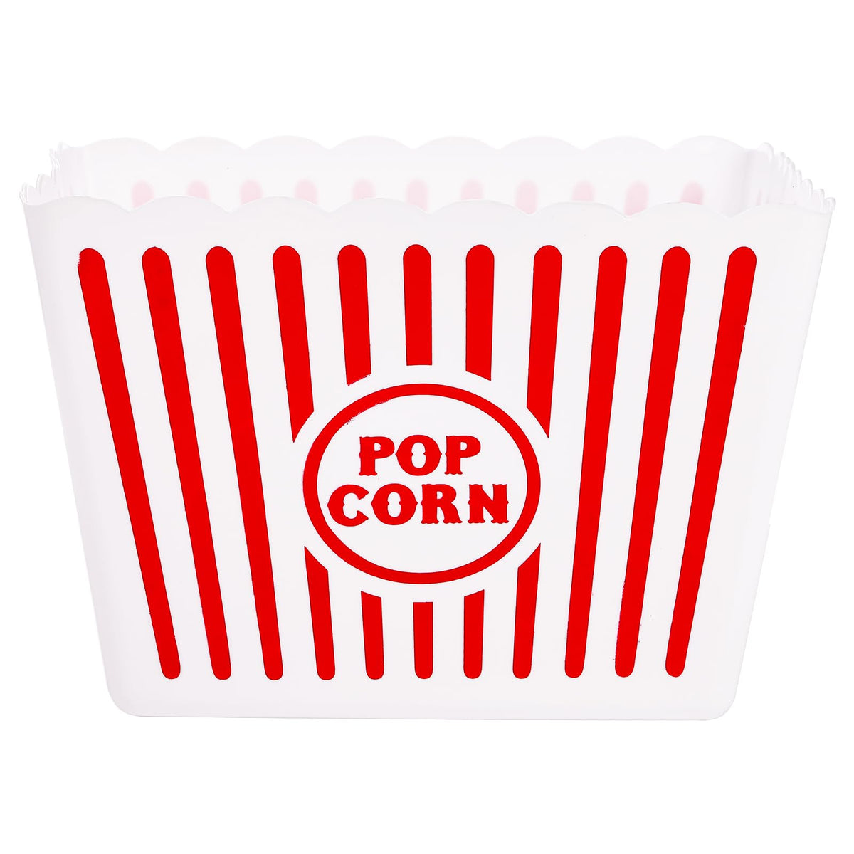 Bekith open-top popcorn bucket for easy scooping and serving.