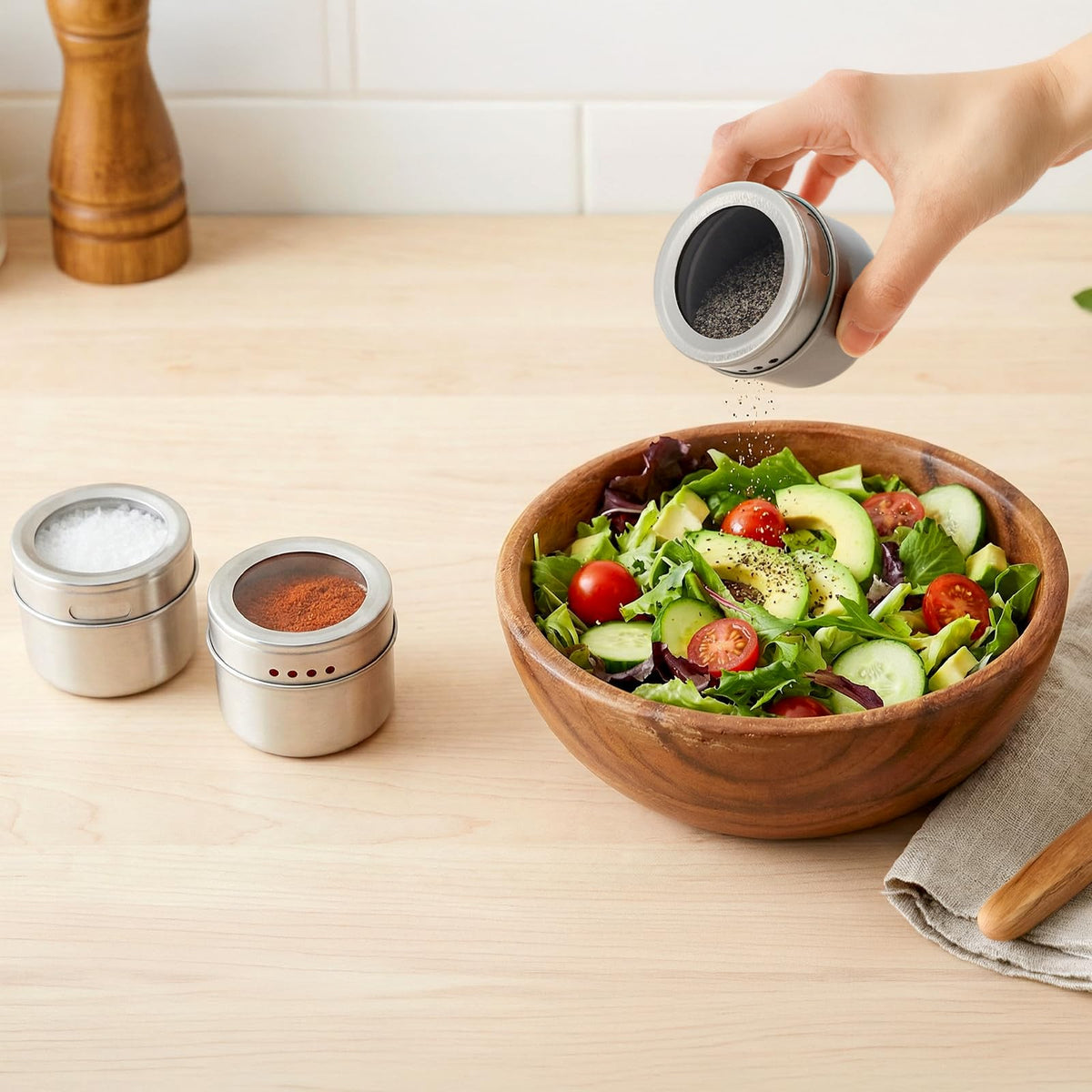Bekith reusable spice containers suitable for kitchen and small parts storage