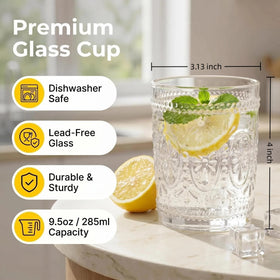Bekith romantic textured glassware adds retro charm to modern table settings.