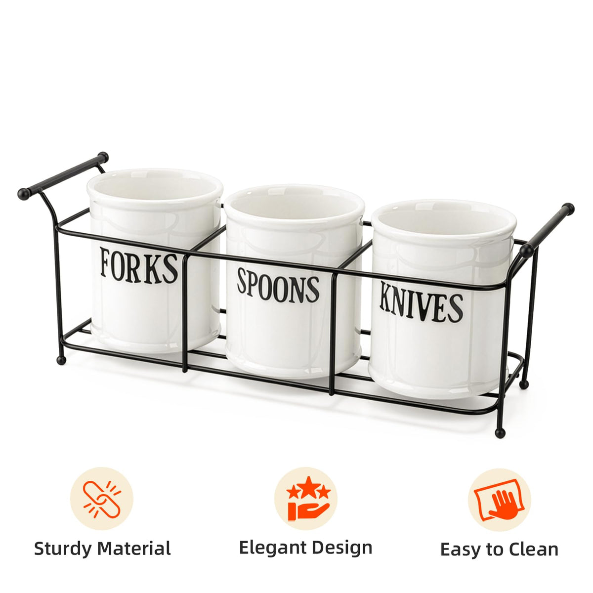 Bekith spoon holder keeps spoons neatly accessible at the table.