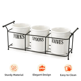 Bekith spoon holder keeps spoons neatly accessible at the table.