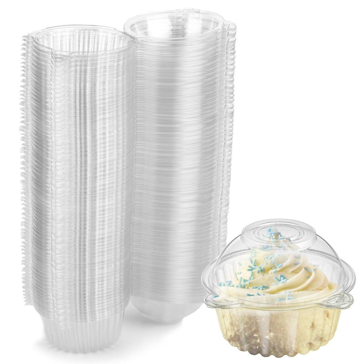 Bekith stackable cupcake boxes save space on dessert tables.