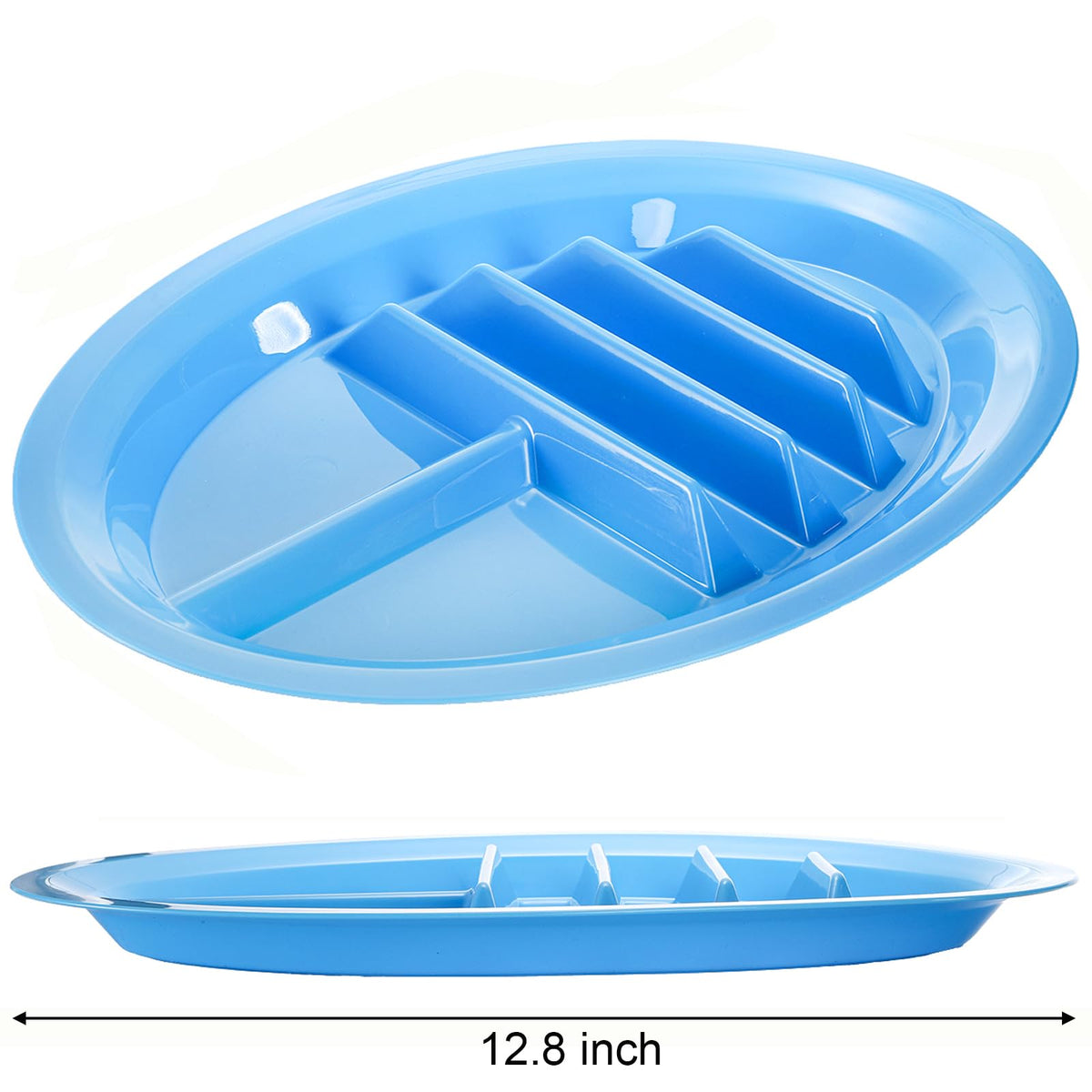 Bekith taco plate showing dipping areas for sauces and sides.