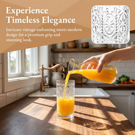 Bekith thick clear glass delivers a sturdy everyday drinking experience
