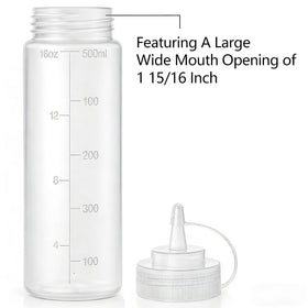 Bekith wide-mouth opening enables quick filling for sauces, oils, and syrups