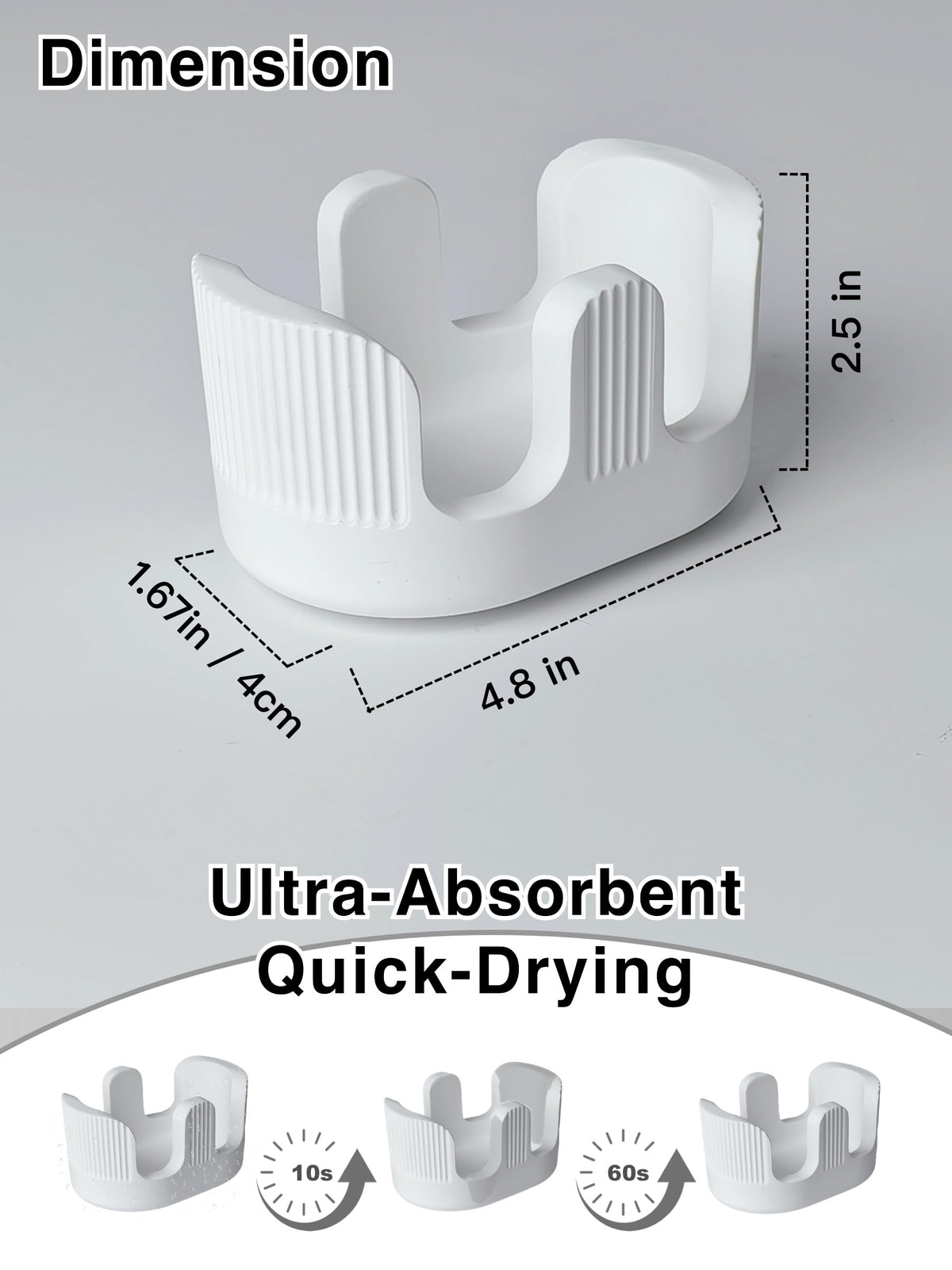 BekPooQ two-slot caddy keeps sponges, brushes organized on the counter.