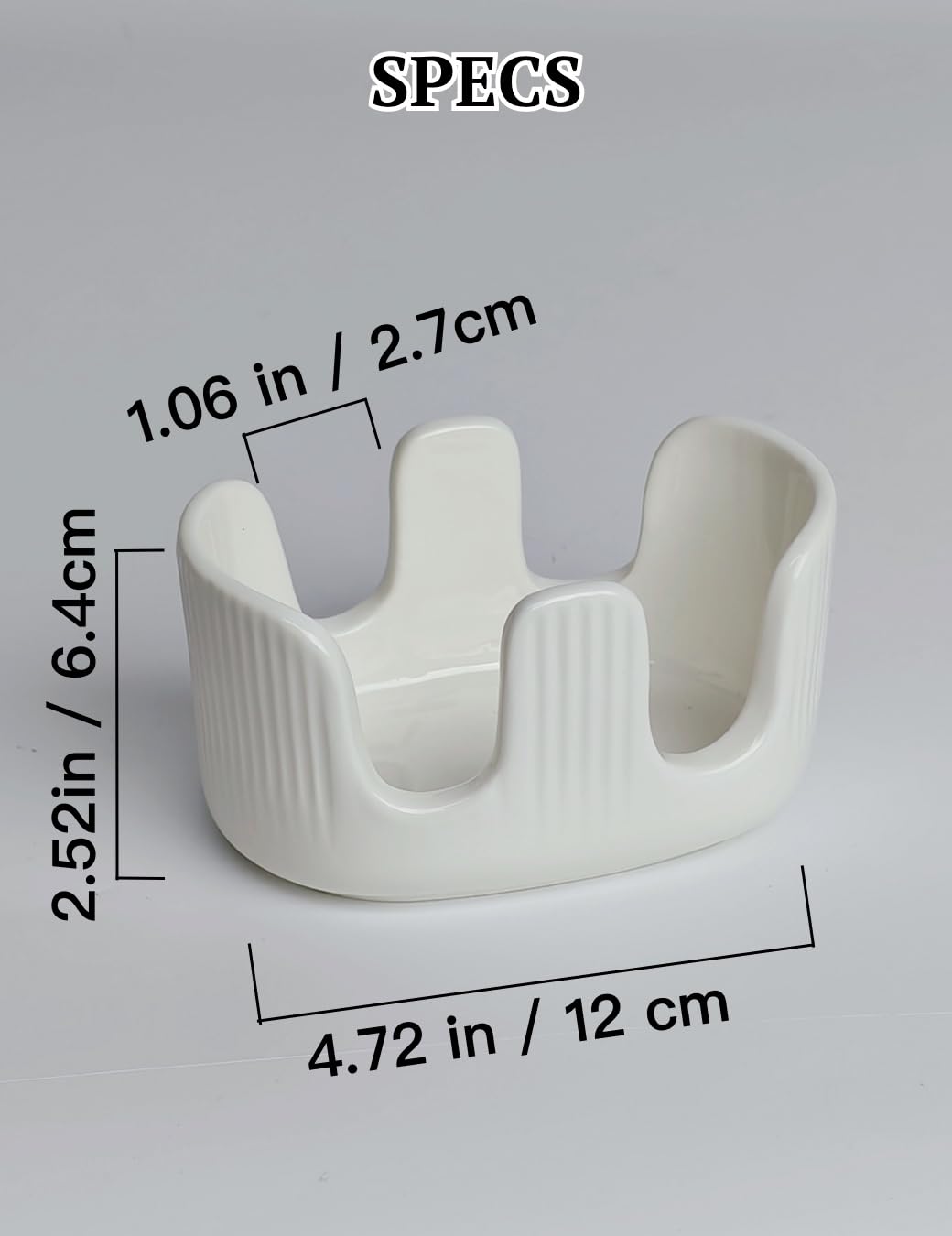 BekPooQ quick-drying ceramic holder promotes hygiene through better airflow.