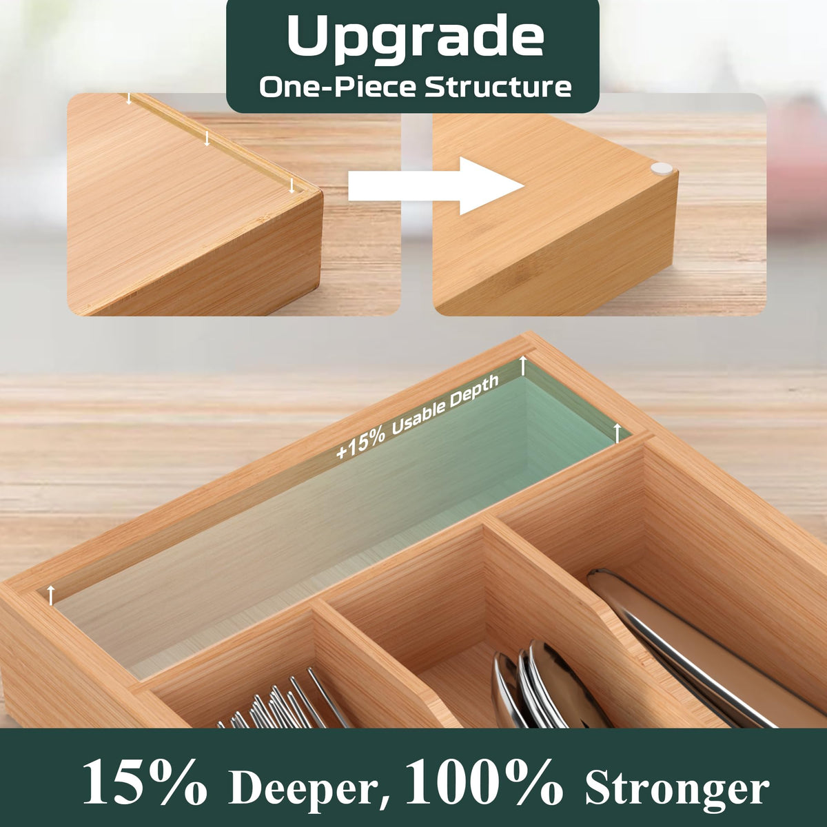 BEKVEM assembled kitchen drawer setup creates a tidy, ready-to-use space