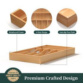 BEKVEM reinforced bamboo organizer resists wear and wipes clean easily