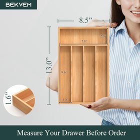 BEKVEM utensil tray with grooved dividers keeps kitchen utensils organized