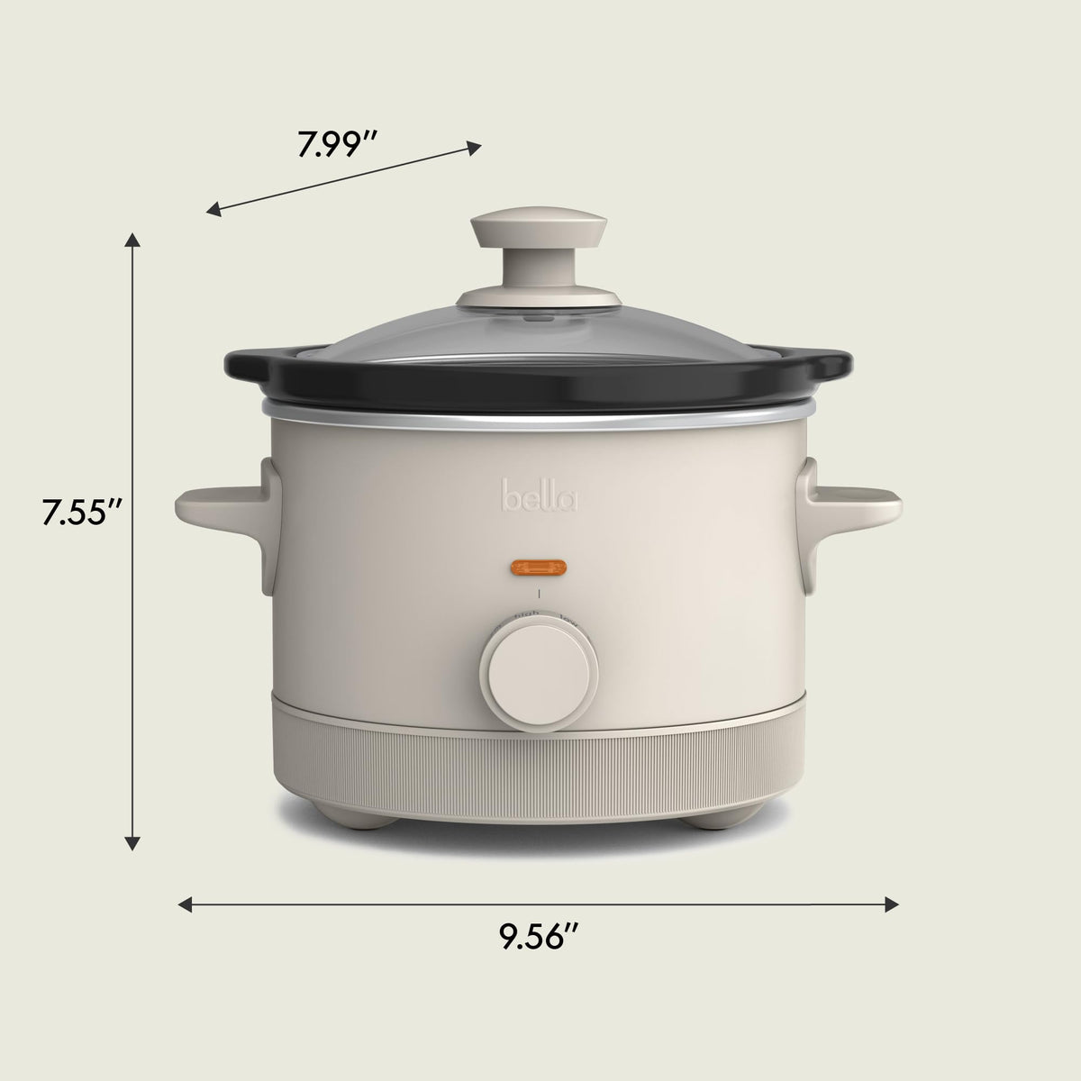 Bella 1.5Qt slow cooker oatmilk color adds soft kitchen style